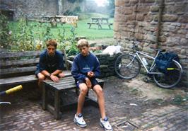 Luke and Daniel at St Briavels Castle youth hostel